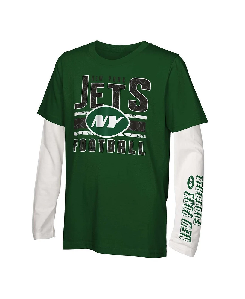 Outerstuff Big Boys and Girls New York Jets In the Mix T-Shirt Combo Set