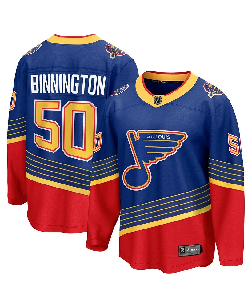 Fanatics Men's Jordan Binnington Royal St. Louis Blues Alternate Premier Breakaway Player Jersey