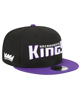 New Era Men's Black/Purple Sacramento Kings Jersey Hook Statement Edition 9FIFTY Snapback Hat