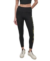 Dkny Sport Women's Exploded-Logo Stretch 7/8 Leggings