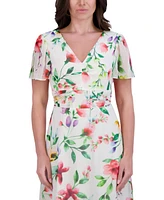 kensie Women's Floral-Print A-Line Dress