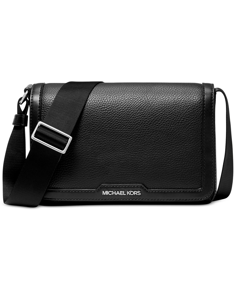 Michael Kors Men's Leather Mini-Flap Logo Crossbody Bag