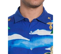 Cubavera Men's Scenic Print Short Sleeve Button-Front Shirt