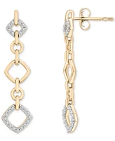 Wrapped in Love Diamond Drop Rhombus Earrings (1/4 ct. t.w.) in 14k Yellow Gold, Exclusively at Macy's