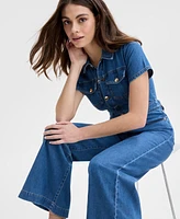 I.n.c. International Concepts Women's Liquid Denim Jumpsuit, Exclusively at Macy's