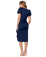 Xscape Women's Draped Puff-Sleeve Sheath Dress