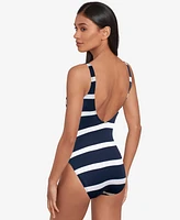 Lauren Ralph Women's Striped One-Piece Swimsuit