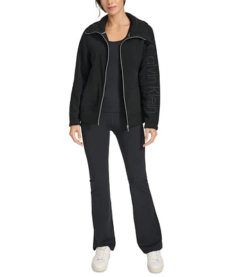 Calvin Klein Women's Active Tech Fleece Mock-Neck Jacket