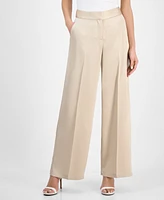 Tahari Asl Women's Satin Mid-Rise Wide-Leg Pants