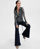 I.n.c. International Concepts Women's Printed Johnny-Collar Top, Exclusively at Macy's