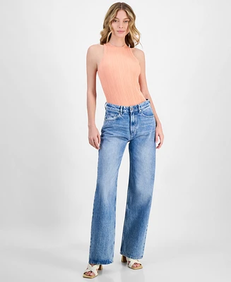Hugo Women's High Rise Wide-Leg Cotton Jeans
