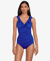 Lauren Ralph Beach Club Solid Ruffle Tankini Top