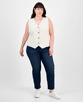 Jones New York Plus Size Striped Vest
