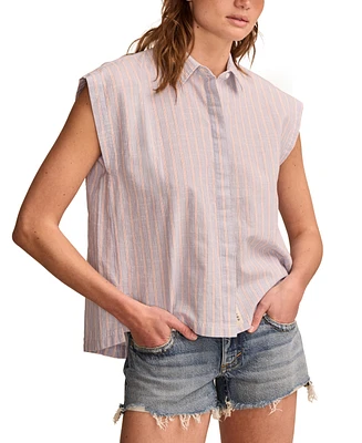 Lucky Brand Women's Cotton Sleeveless Tunic Shirt