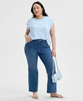I.n.c. International Concepts Plus Embellished-Neck Cotton T-Shirt, Exclusively at Macy's