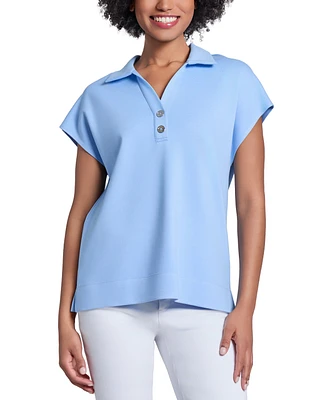 Jones New York Women's Serenity Knit Polo-Collar Top