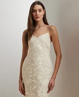 Lauren Ralph Women's Embroidered Sleeveless Cocktail Dress