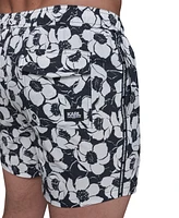 Karl Lagerfeld Paris Men's Regular-Fit Quick-Dry Floral 5" Swim Trunks