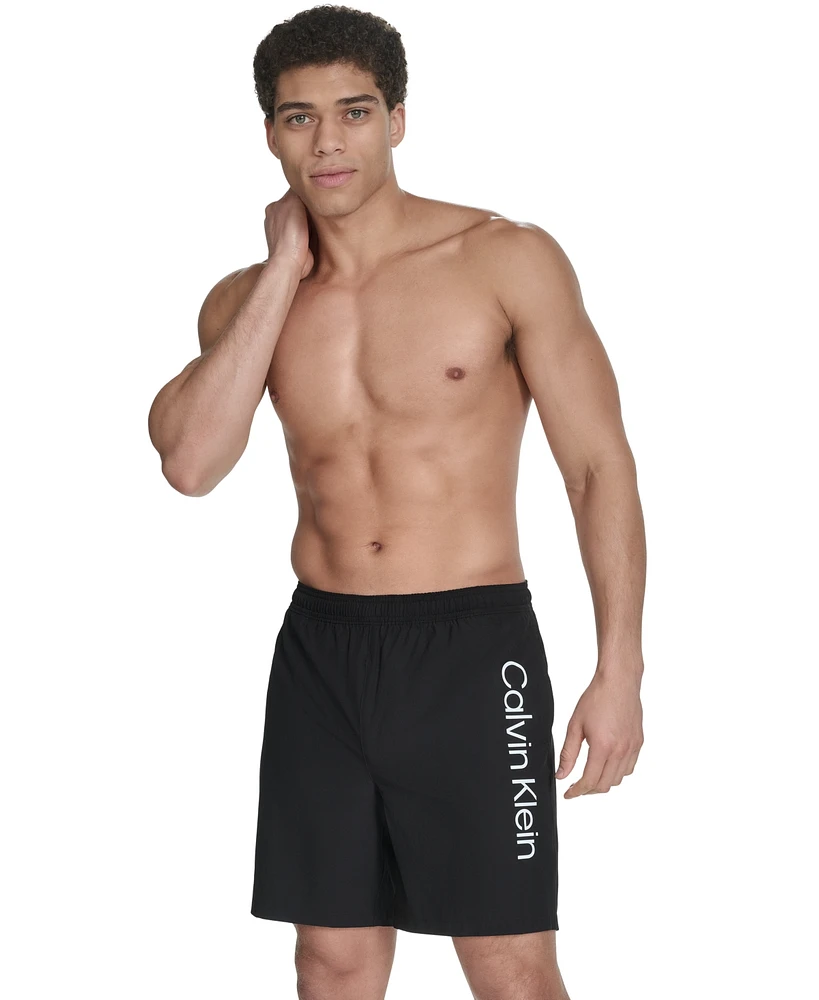 Calvin Klein Men's Regular-Fit Quick-Dry 5" Swim Trunks with Compression Short Liner