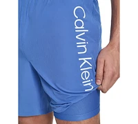 Calvin Klein Men's Regular-Fit Quick-Dry 5" Swim Trunks with Compression Short Liner