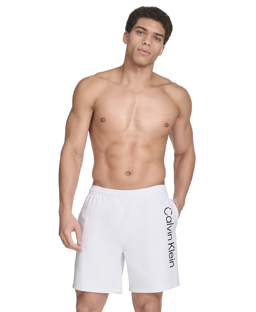 Calvin Klein Men's Regular-Fit Quick-Dry 5" Swim Trunks with Compression Short Liner