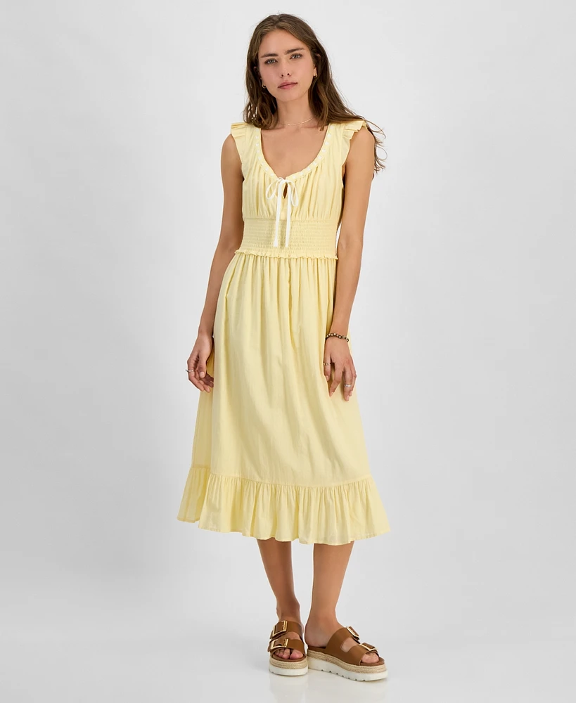Kingston Grey Juniors' V-Neck Ribbon Midi Dress