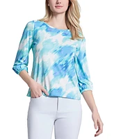 Jones New York Women's Moss Crepe Round-Neck Top