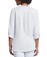 Jones New York Women's Y-Neck Long-Sleeve Tunic