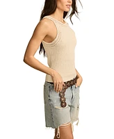 Lucky Brand Women's Crochet Trim Tank Top