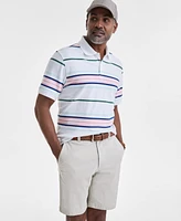 Club Room Men's Team Stripe Pique Polo Shirt, Exclusively at Macy's