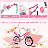 Girls Bike for Kids with Doll Seat and Training Wheels for Safe and Fun Riding