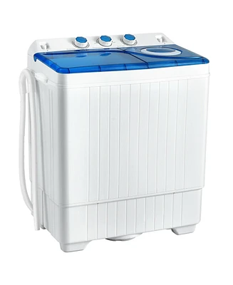 26 lbs Semi-Automatic Twin Tub Washing Machine with Drain Pump