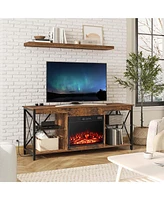 23" Electric Fireplace Insert with Remote Control Adjustable Flame Color Brightness