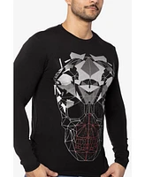 Men's Geometric Skull Rhinestone Graphic Long Sleeves T-Shirts