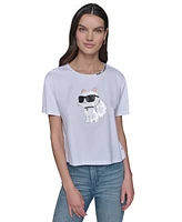 Karl Lagerfeld Paris Women's Emoji Choupette T-Shirt