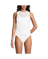 Lands' End Women's Mesh Ribbed High Neck Tankini Top