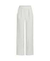 Lands' End Women's Knit High Rise Pleated Wide Leg Pants