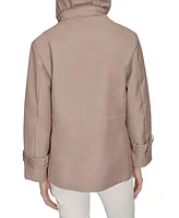 Cole Haan Signature Women's 29" Loose Fit Pinstripe Rain Jacket
