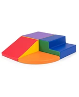 4-Piece Climb and Crawl Foam Block Play Set Safe and Soft Playground for Infants and Babies