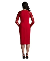 Tadashi Shoji Emille Embroidered Illusion Cocktail Dress
