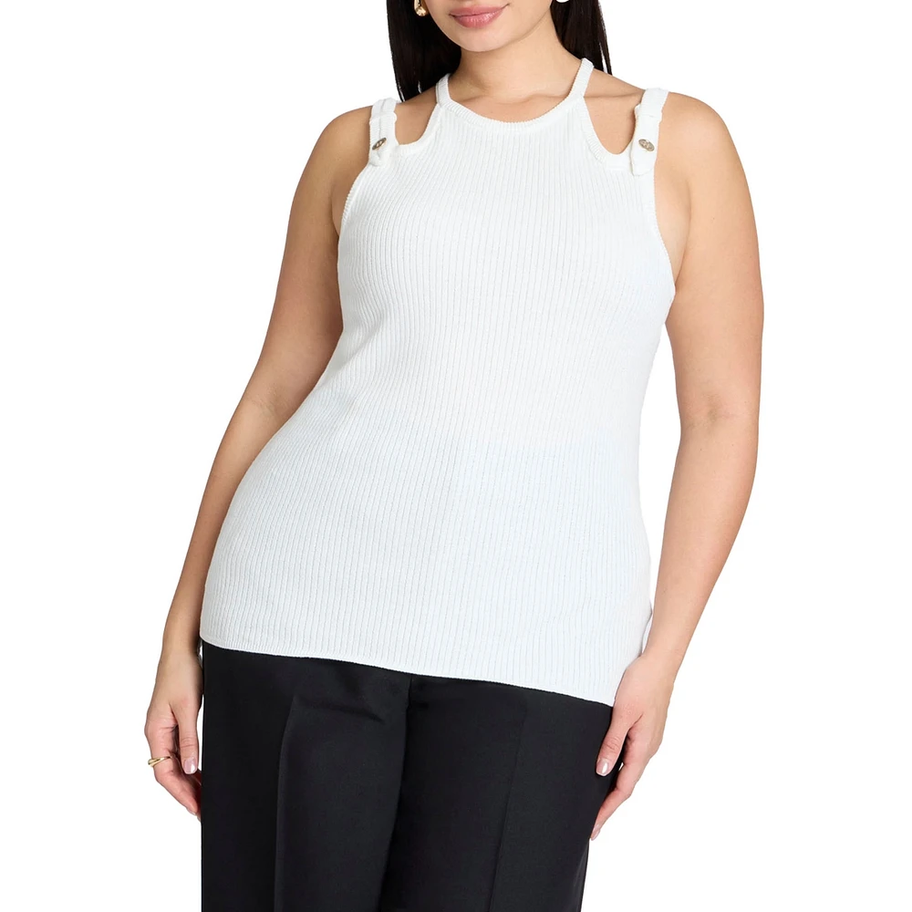 Eloquii Plus Strappy Racer Tank