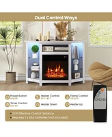 Fireplace Corner Tv Stand with Led Lights and Smart App Control for Tv