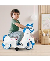 12V Unicorn Ride on Toy with Training Wheels and Horse Riding Mode