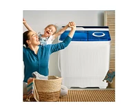 26 lbs Portable Semi-automatic Washing Machine with Built-in Drain Pump