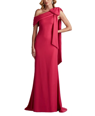 Tadashi Shoji Women's Cassia Bow-Shoulder Crepe Gown