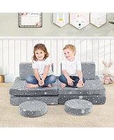 Modular Kids Play Couch Set Glow-in-the-Dark with Portable Handles Fun and Versatile Seating for Toddlers