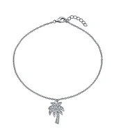 Bling Jewelry Nautical Palm Tree Anklet Ankle Bracelet with Cz in Sterling Silver