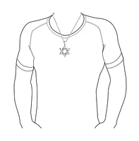 Bling Jewelry Unisex Men's Star of David Pendant Necklace for Bar Mitzvah Stainless Steel