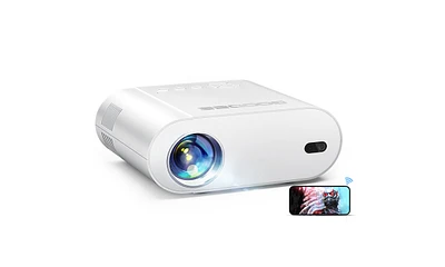 Elephas 4K Projector, Mini Projector, Movie Projector with WiFi and Bluetooth with Auto Keystone and Remote Focus, Native 1080P Home Theater Projector