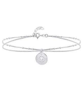 Bling Jewelry Nautical Compass Anklet Ankle Bracelet Sterling Silver 9-10 Inch